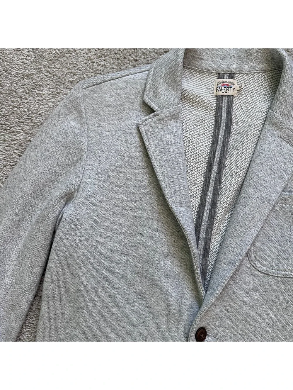 Faherty Inlet Knit Blazer - Heather Grey men’s size Small